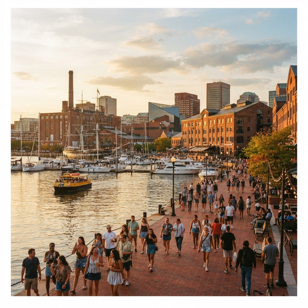 The Maryland waterfront at golden hour