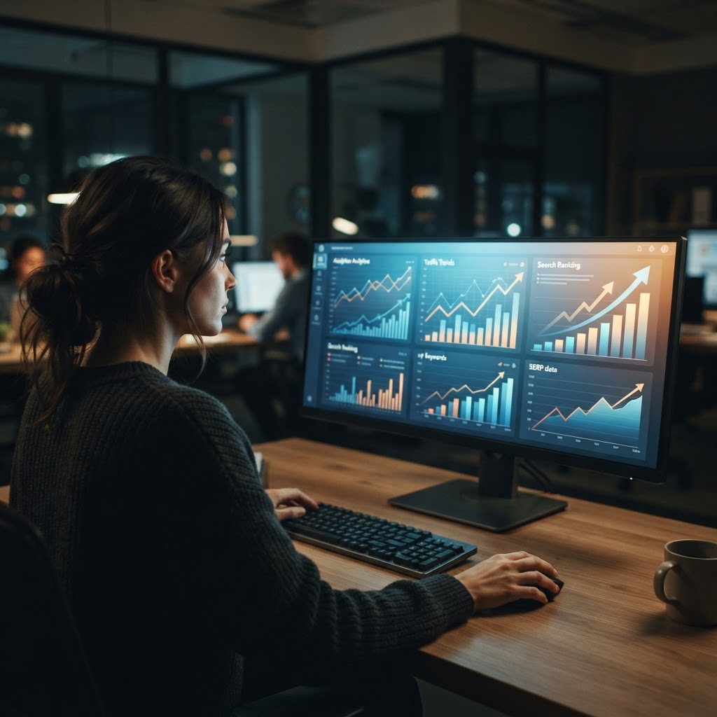 Search rankings and analytics on screen