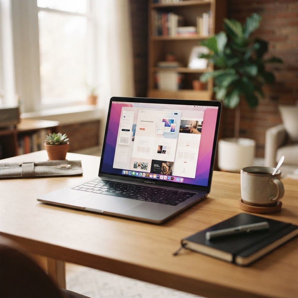A modern business website on a laptop